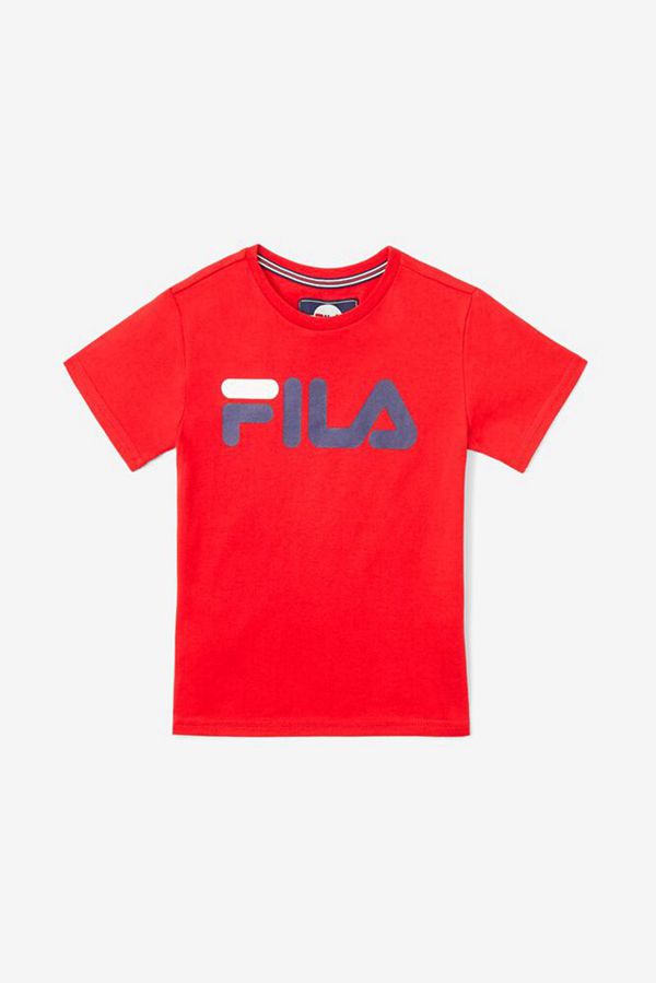 Fila Tričká Detske Červené - White Sleeve Logo Vypredaj - Slovakia 91640-OJGX